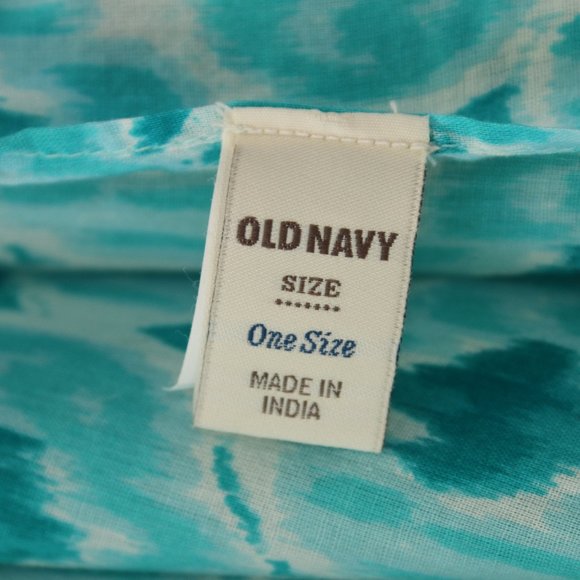 Aqua Scarf Shawl Bathing Suit Coverup 100% Cotton - Picture 7 of 7